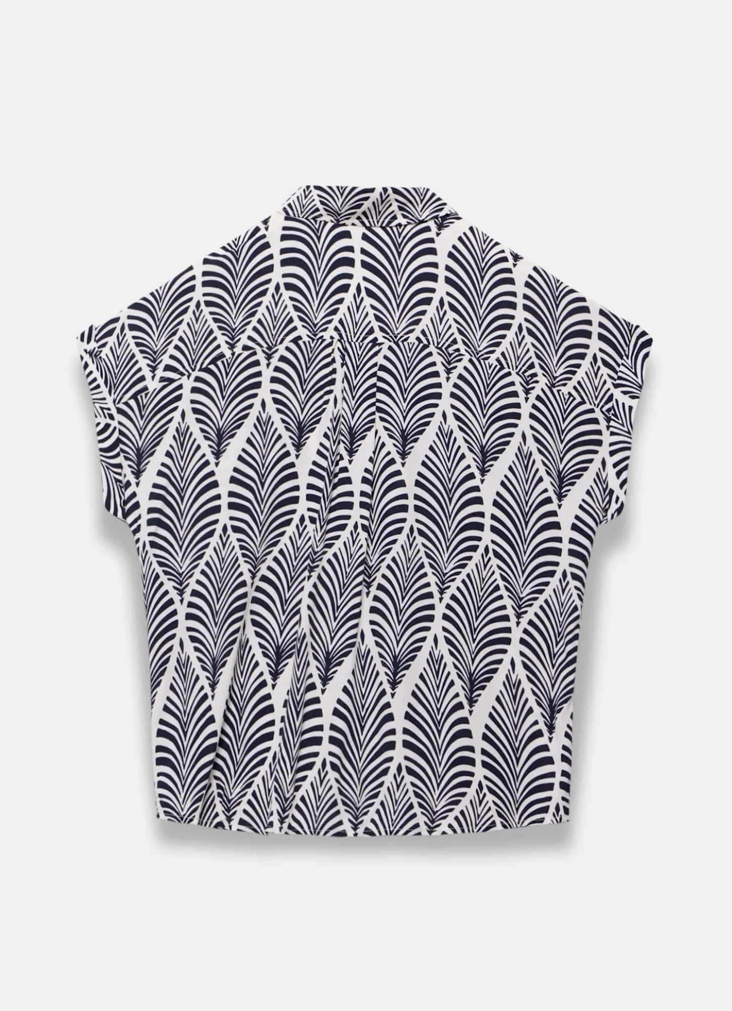 Navy Leaf Print Resort Shirt