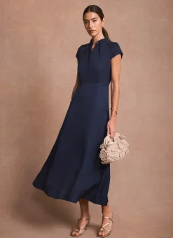 Navy Maxi Shirt Dress