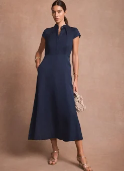 Navy Maxi Shirt Dress