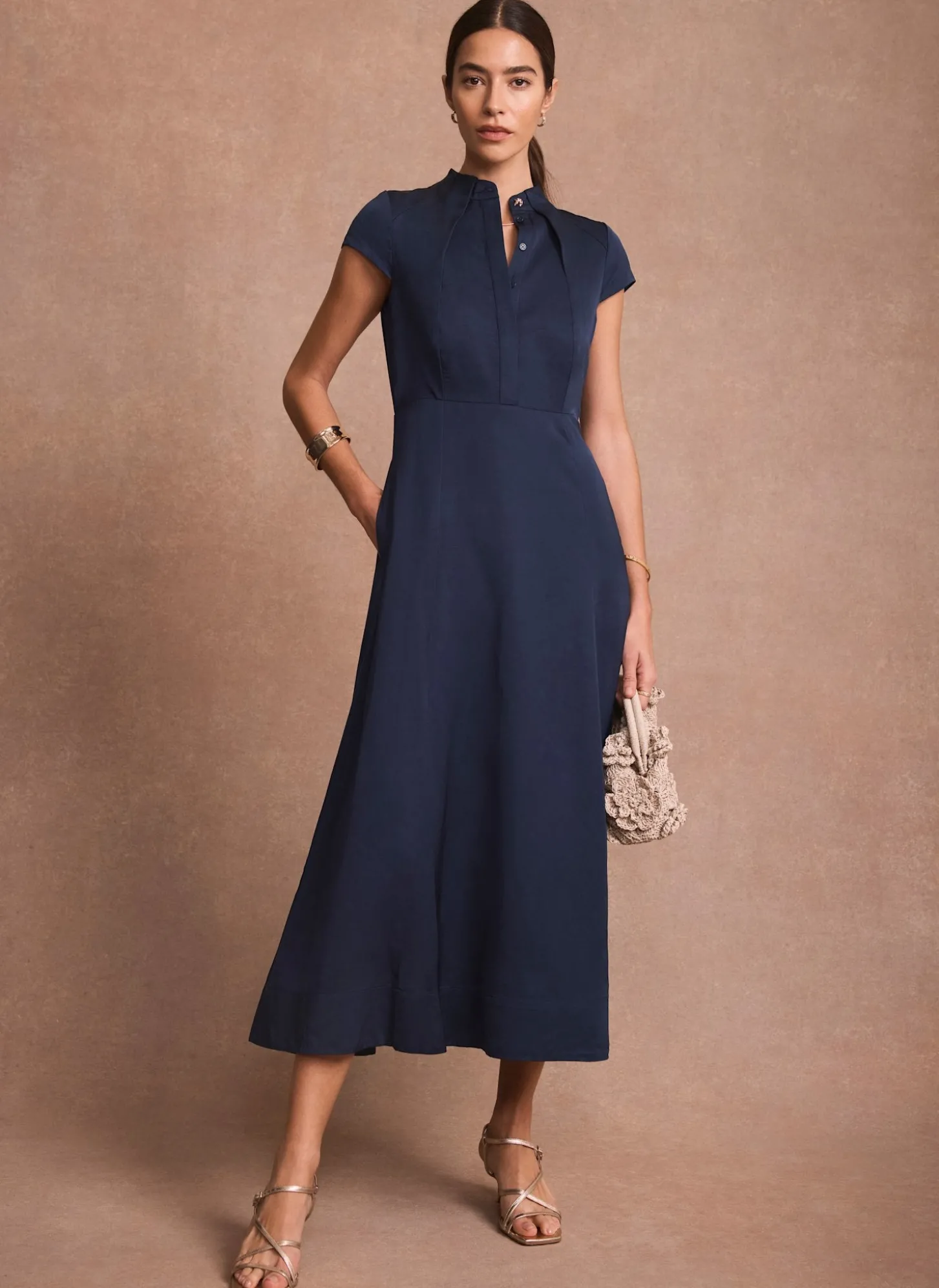 Navy Maxi Shirt Dress