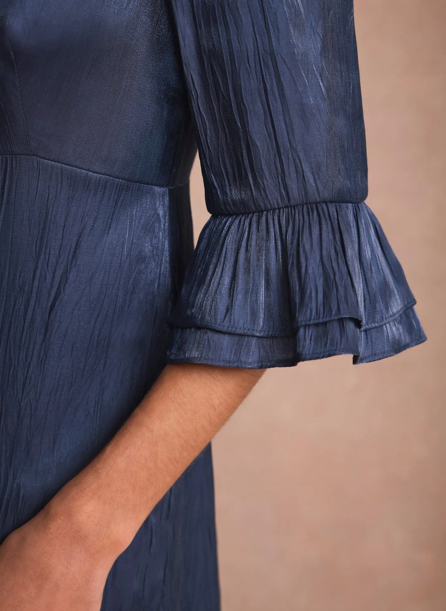 Navy Metallic Midi Dress