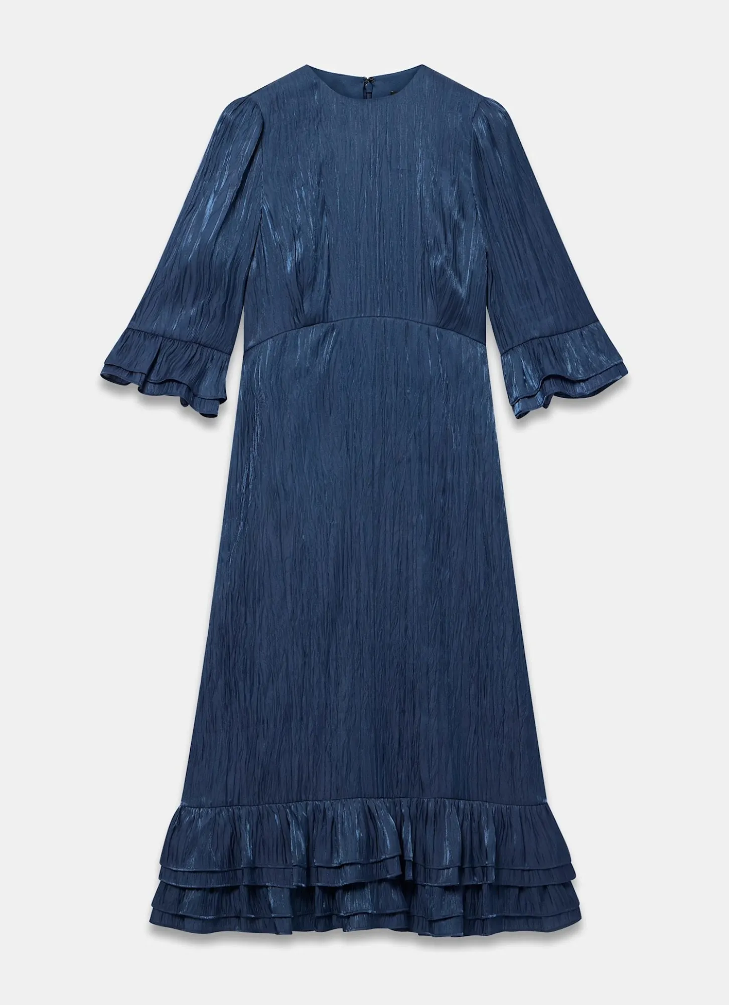Navy Metallic Midi Dress