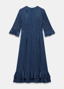 Navy Metallic Midi Dress
