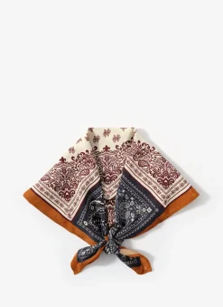 Navy Paisley Print Scarf