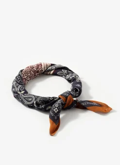 Navy Paisley Print Scarf