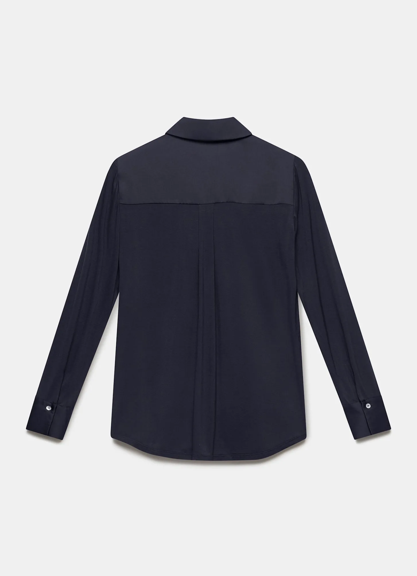 Navy Satin Utility Shirt