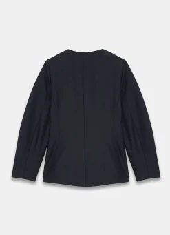 Navy Statement Button Sculpted Jacket