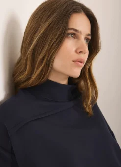 Navy Super Soft Asymmetric Detail Sweatshirt
