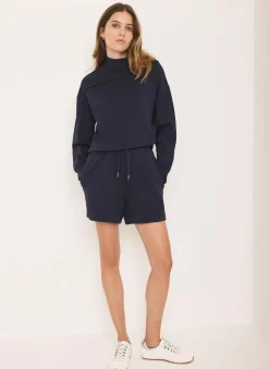 Navy Super Soft Asymmetric Detail Sweatshirt