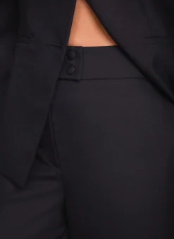 Navy Tailored Wide Leg Trousers