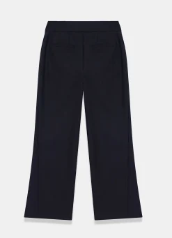 Navy Tailored Wide Leg Trousers