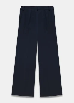 Navy Tailored Wide Trousers