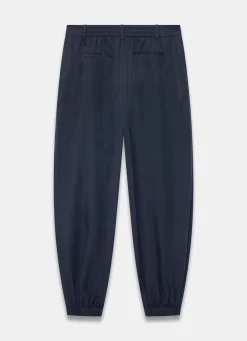Navy Tapered Balloon Trousers