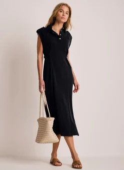 Navy Utility Midi Dress