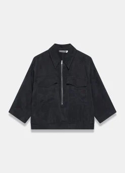 Navy Zip Detail Blouse