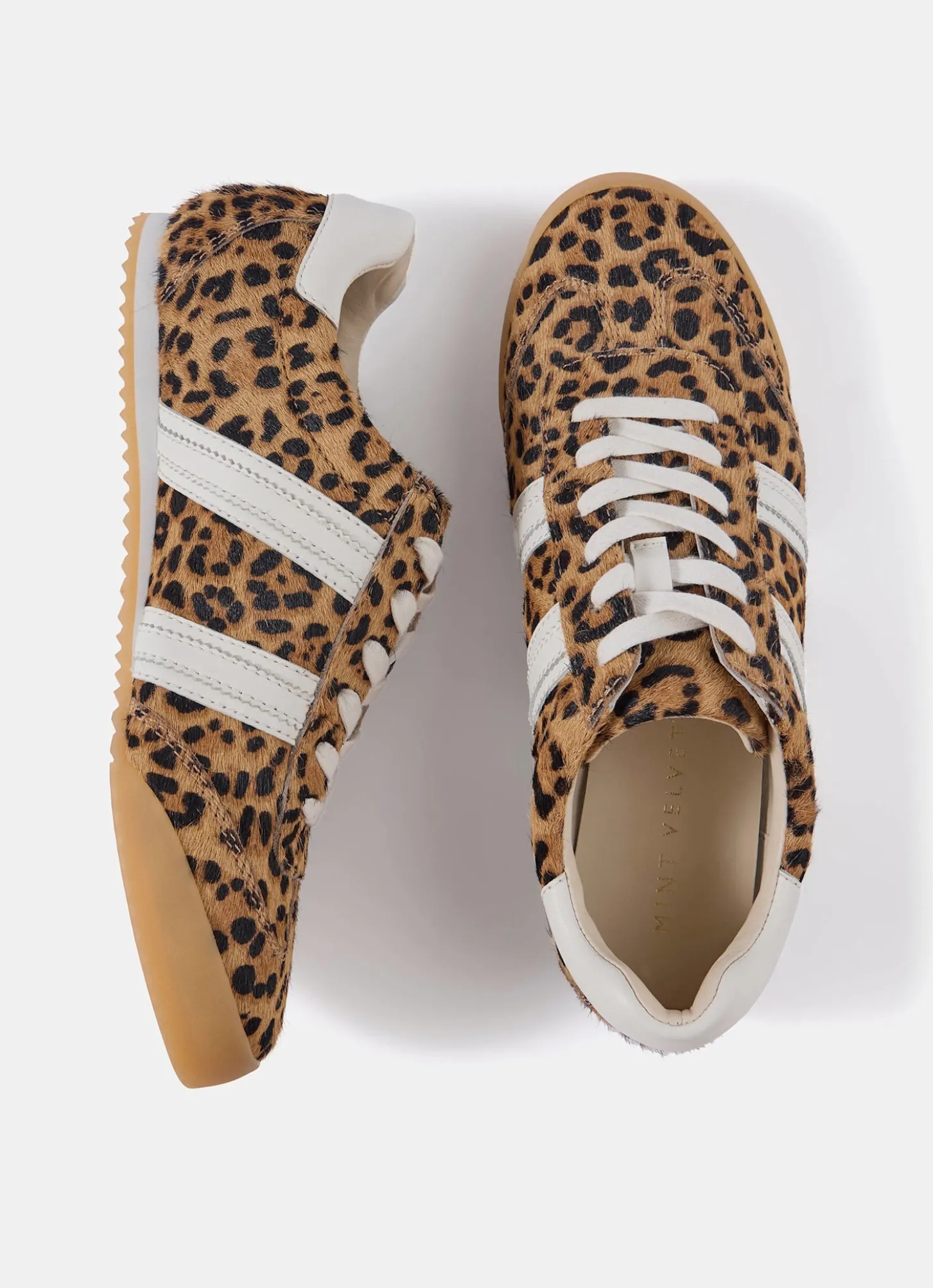 Nelle Leopard Print Textured Trainers
