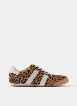 Nelle Leopard Print Textured Trainers