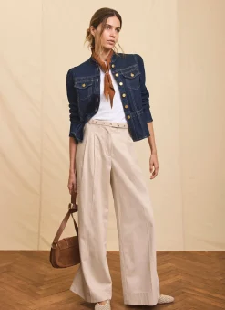 Neutral Belted Wide Trousers