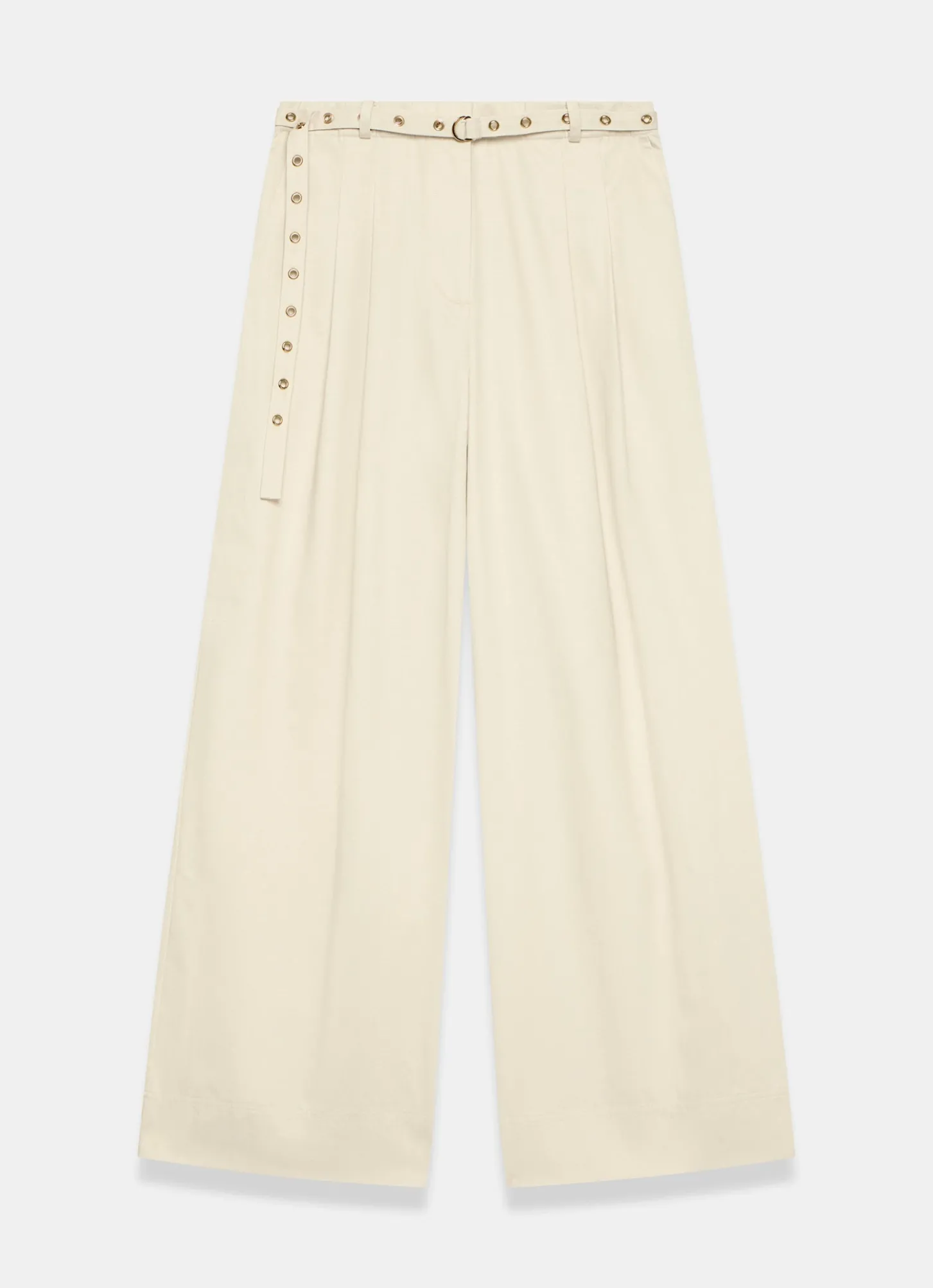 Neutral Belted Wide Trousers