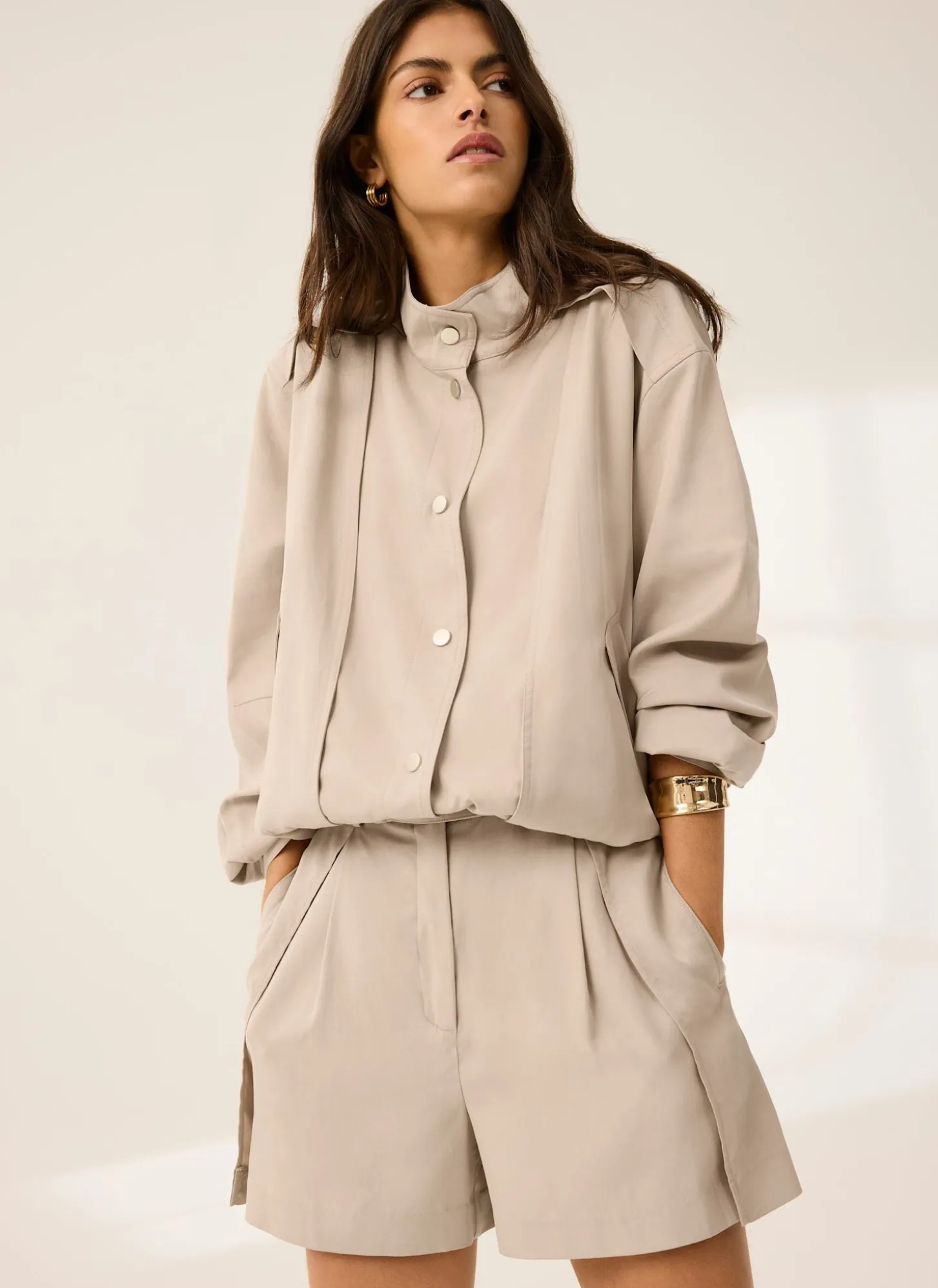 Neutral Bomber Jacket