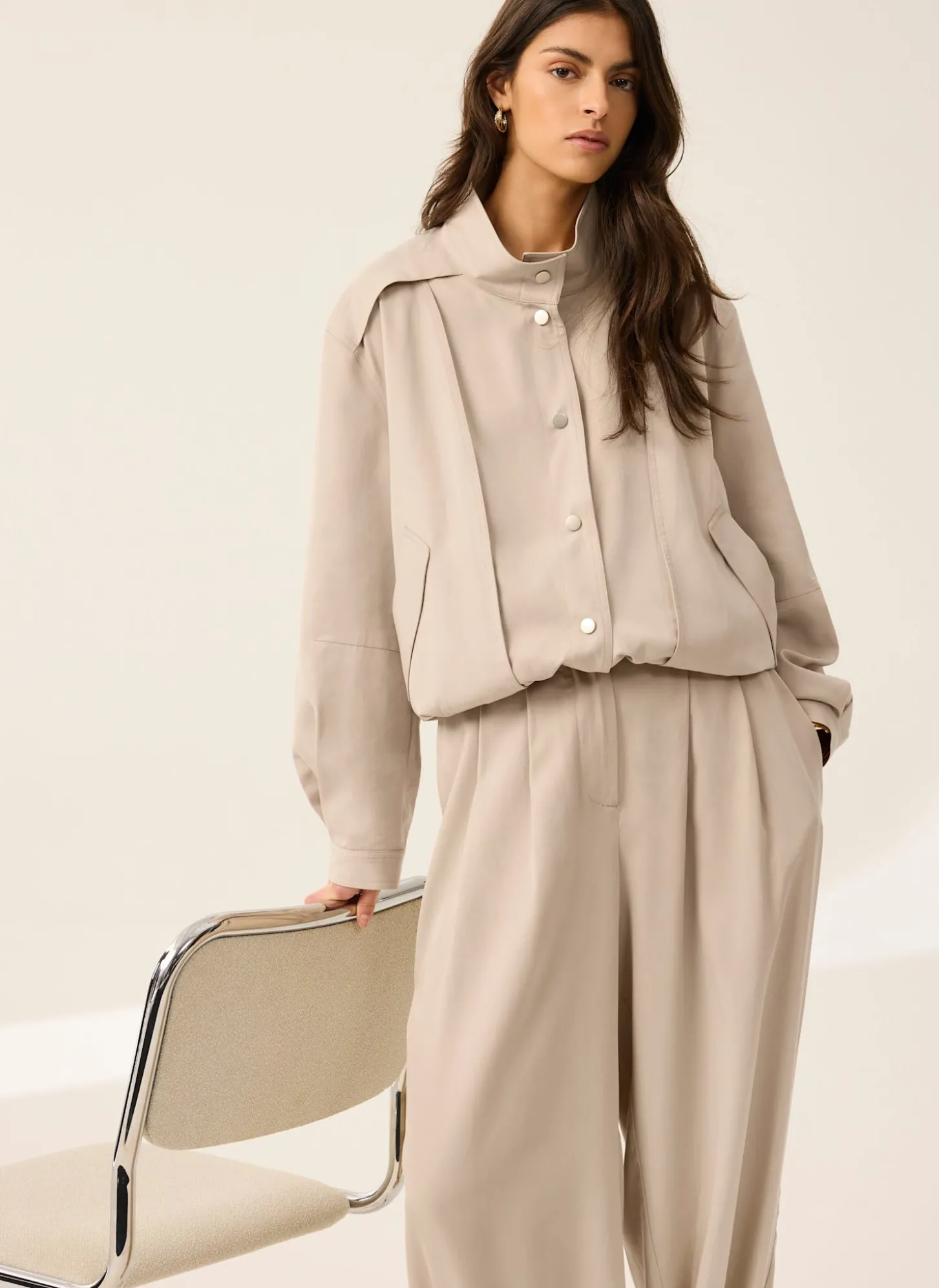 Neutral Bomber Jacket