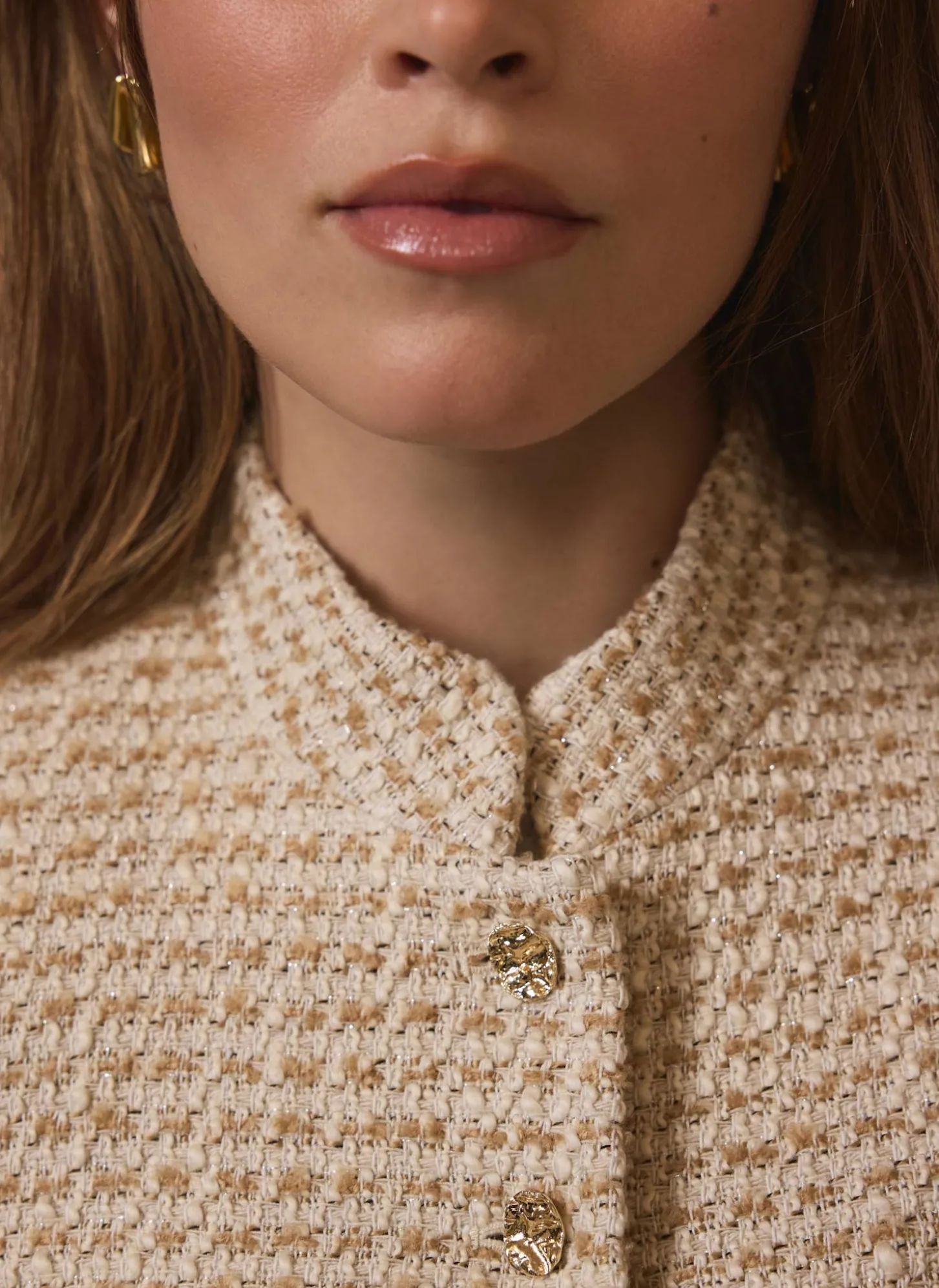 Neutral Boucle Pocket Detail Jacket