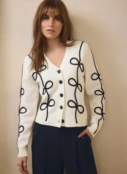 Neutral Bow Detail Cardigan