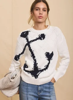 Neutral Cotton Blend Anchor Jumper