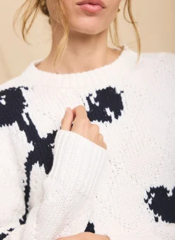 Neutral Cotton Blend Anchor Jumper