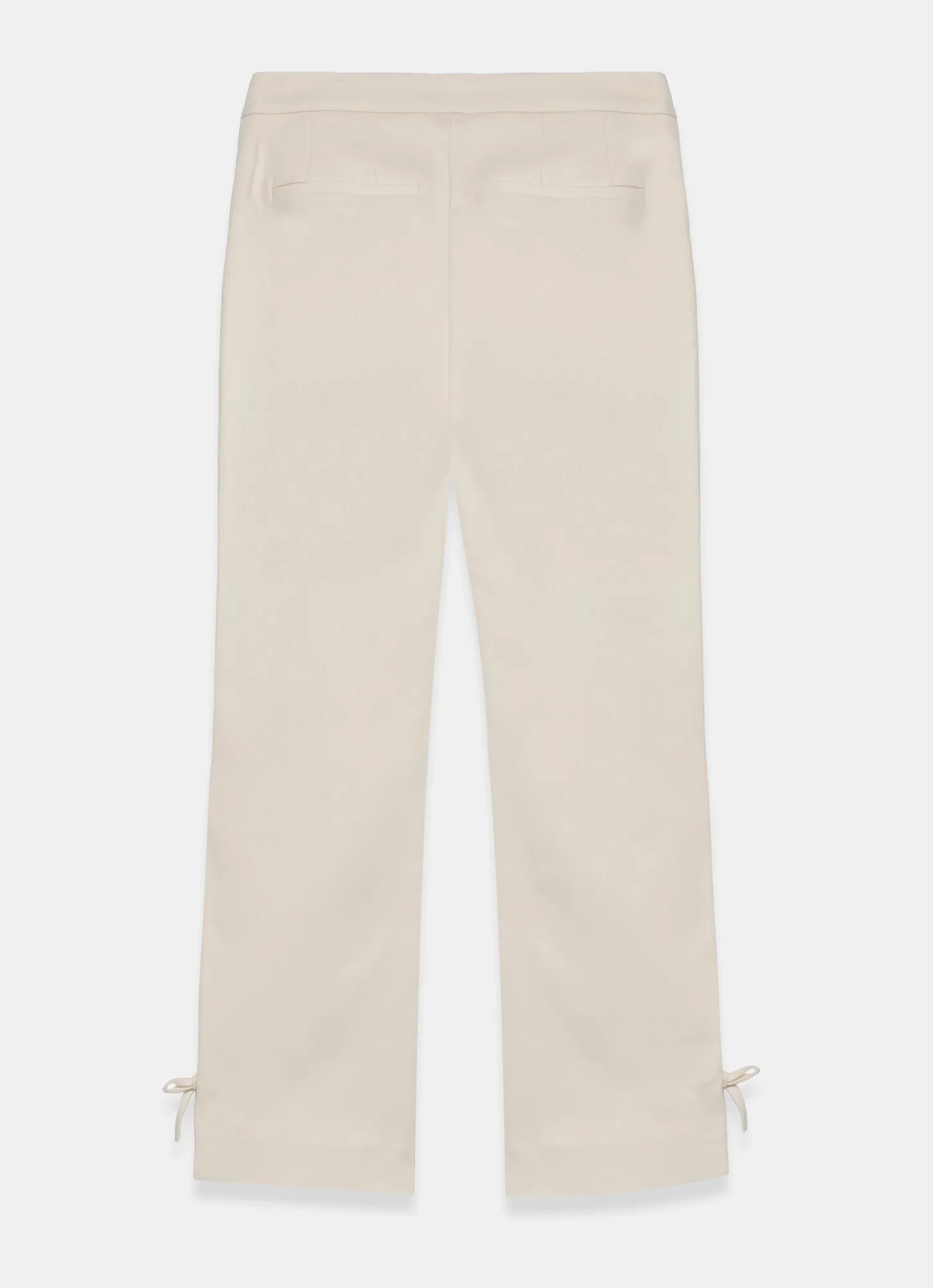 Neutral Cotton Blend Capri Trousers