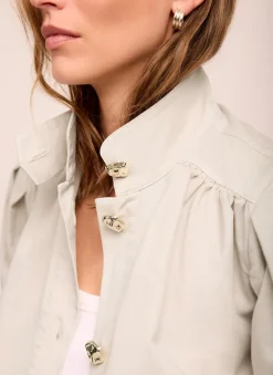 Neutral Cotton Blend Jacket