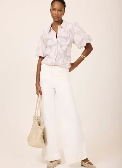 Neutral Cotton Jacquard Striped Shirt