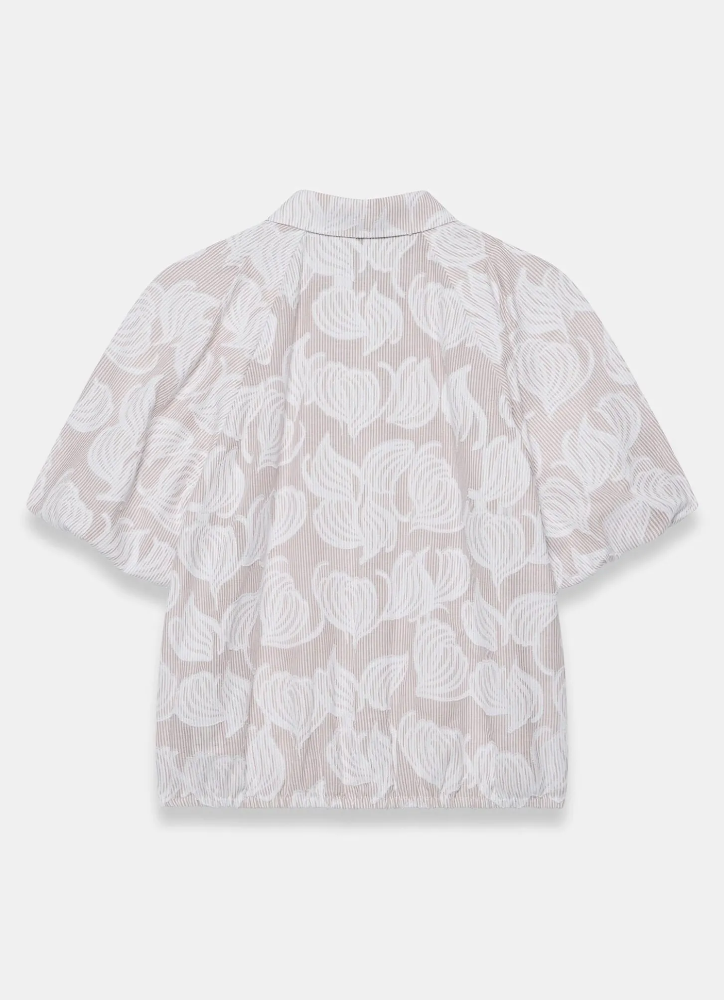 Neutral Cotton Jacquard Striped Shirt