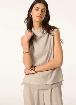 Neutral Cowl Neck Top