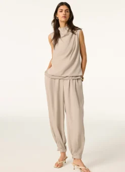 Neutral Cowl Neck Top
