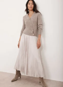 Neutral Crinkle Maxi Skirt
