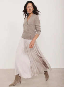 Neutral Crinkle Maxi Skirt