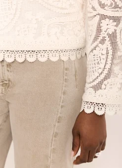 Neutral Crochet Paisley Jacket