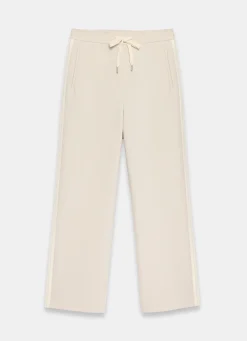 Neutral Crochet Side Stripe Wide Joggers