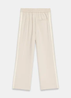 Neutral Crochet Side Stripe Wide Joggers