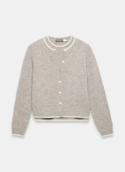 Neutral Double Layer Knit Cardigan