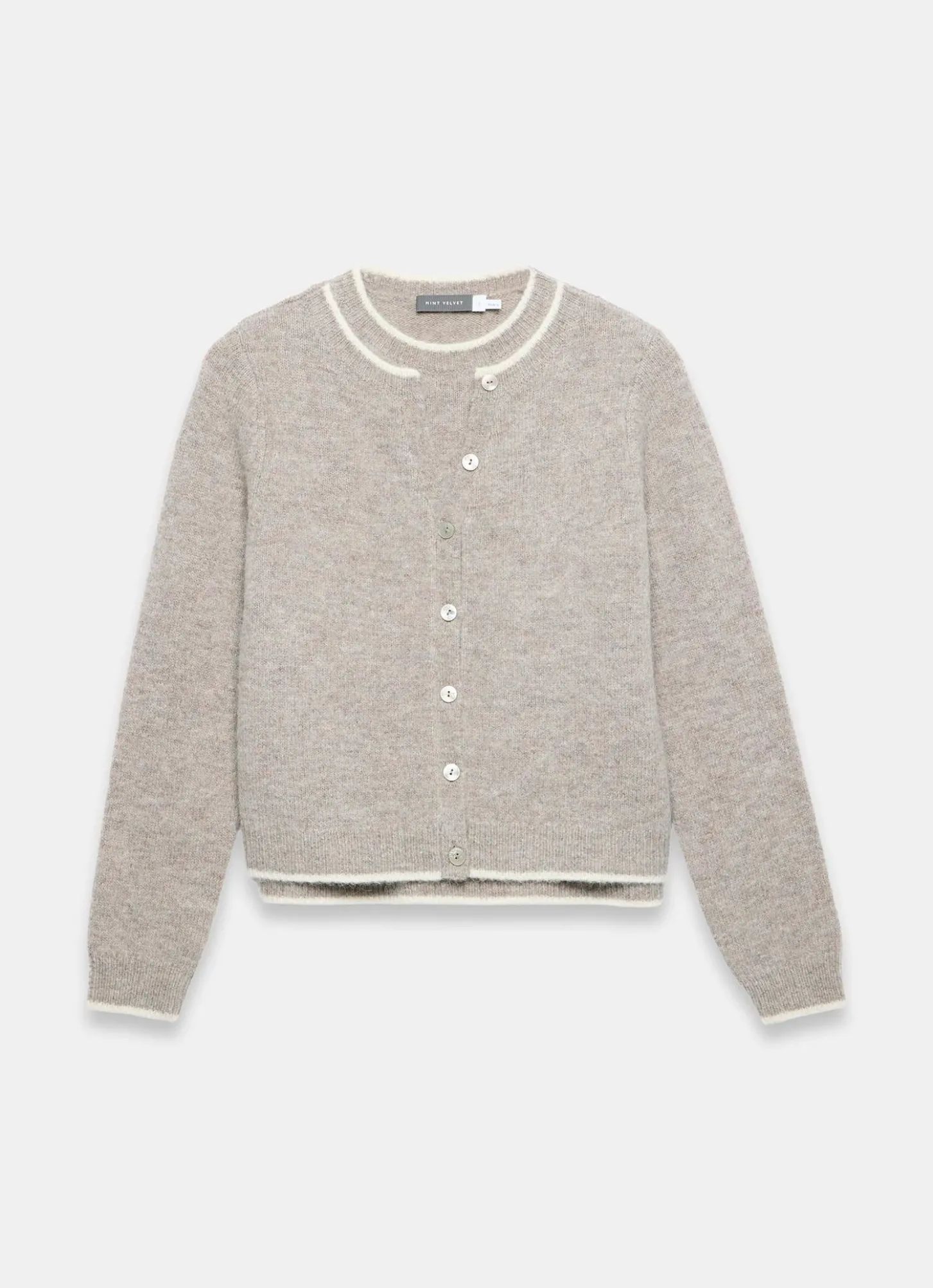 Neutral Double Layer Knit Cardigan