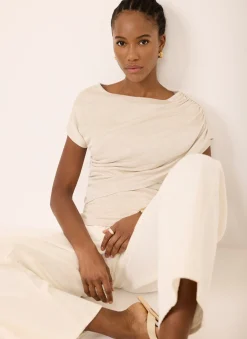 Neutral Drape Detail Top