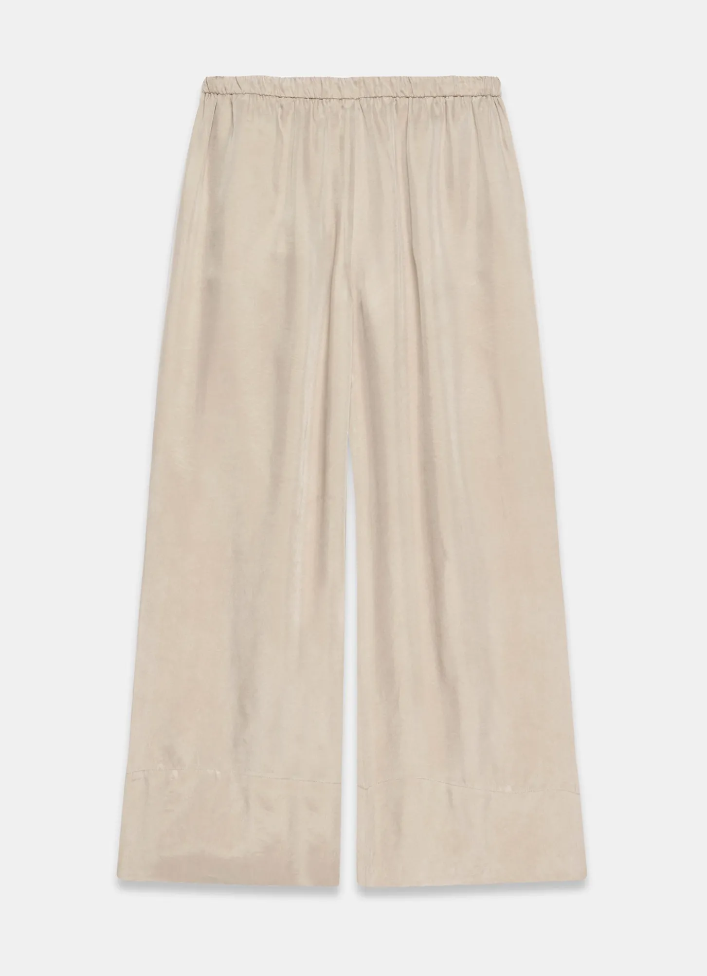 Neutral Drawstring Wide Leg Trousers