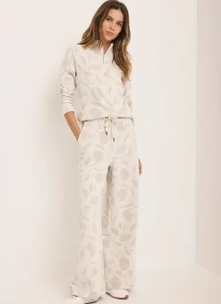 Neutral Jacquard Long Sleeve Top