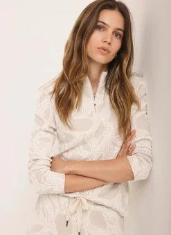 Neutral Jacquard Long Sleeve Top