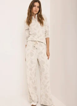Neutral Jacquard Long Sleeve Top