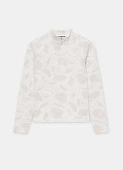 Neutral Jacquard Long Sleeve Top