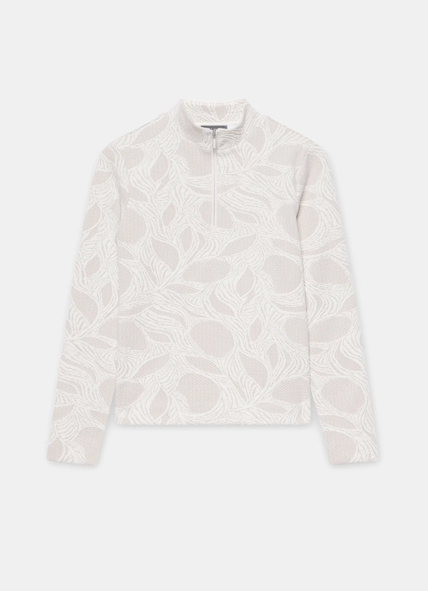 Neutral Jacquard Long Sleeve Top