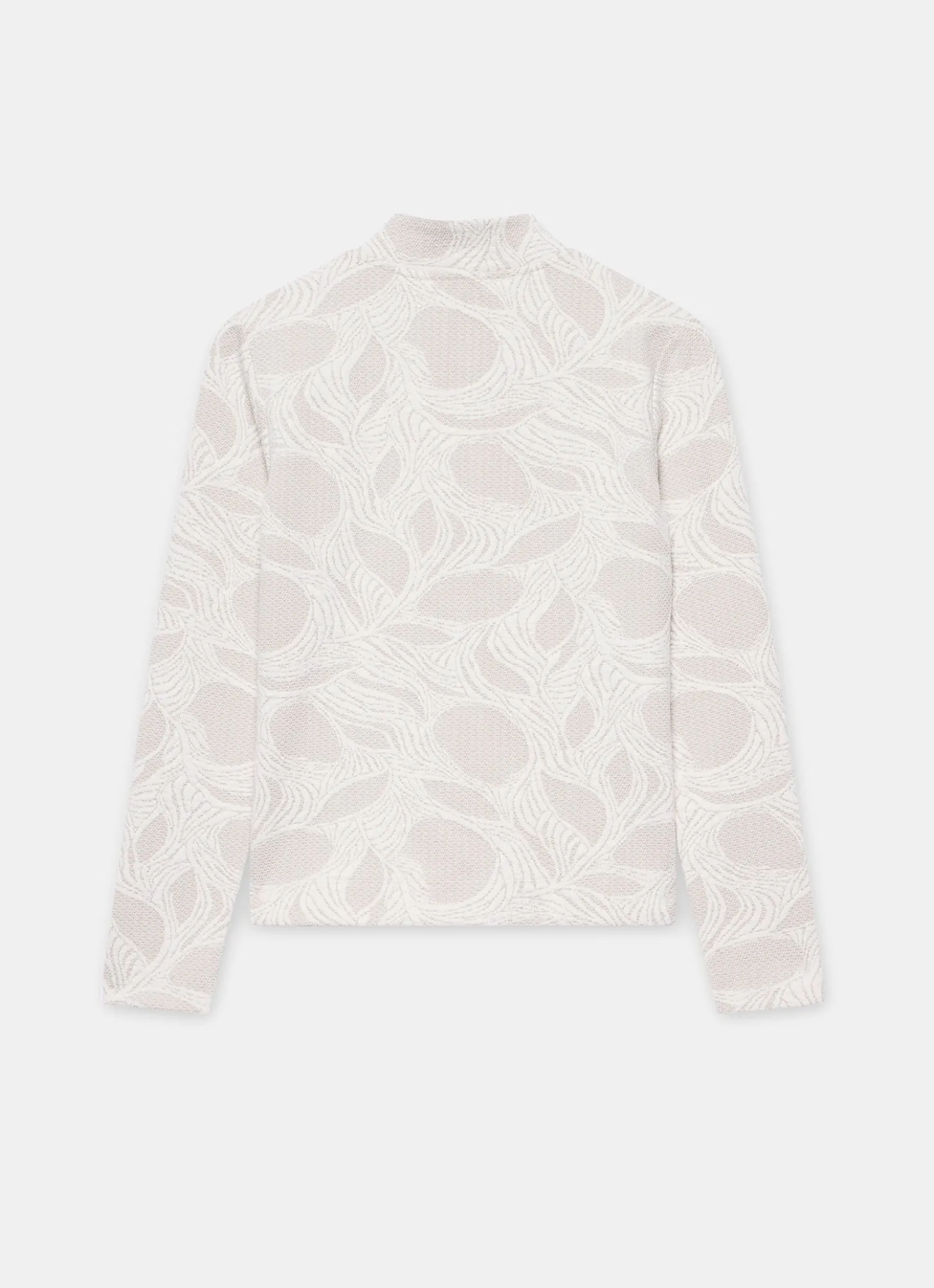 Neutral Jacquard Long Sleeve Top